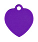 Pet tag aluminium heart purple 32x32 mm 10 pcs