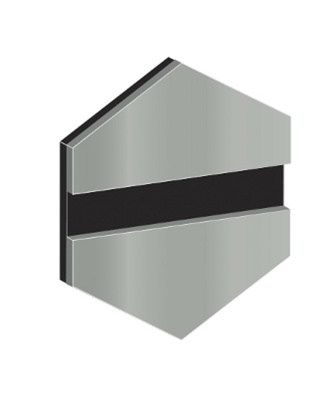 Teräkaiverruslevy 2Plex hopean harmaa-musta 1,6 mm kiiltävä