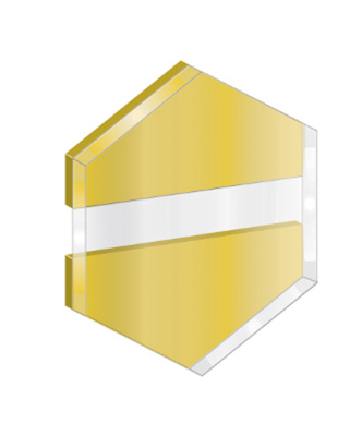 Rotary engraving plastic 2Plex subsurface yellow 1,6 mm gloss