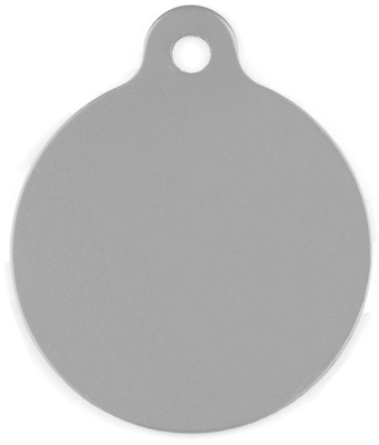 Pet tag aluminium circle silver 25x25 mm 10 pcs
