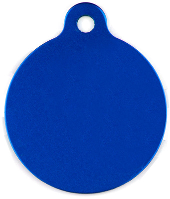 Pet tag aluminium circle blue 38x38 mm 10 pcs