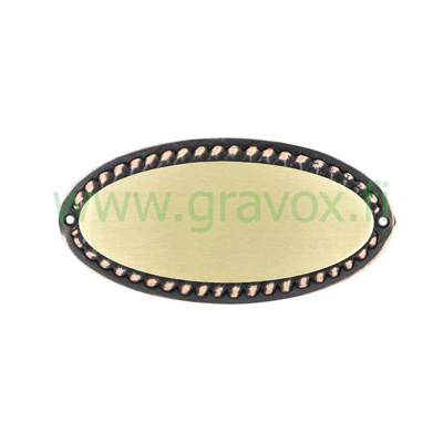 Door plate brass bronze edge 166x78 mm