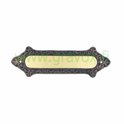 Door plate brass oxidized edge 200x62 mm
