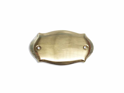 Door plate brass 83x48 mm oval fantasy edge