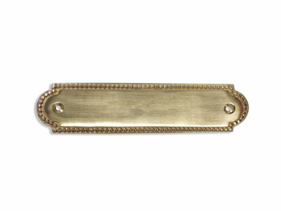 Door plate brass 130x30 mm rectangle pearls edge
