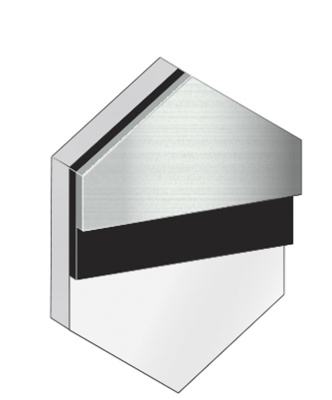 Teräkaiverruslevy GPLY3C alumiini-musta-valkoinen 1,6 mm harjattu