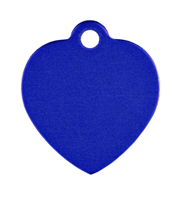Pet tag aluminium heart blue 32x32 mm 10 pcs