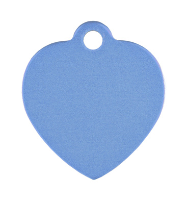 Pet tag aluminium heart light blue 32x32 mm 10 pcs