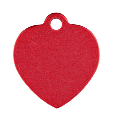 Pet tag aluminium heart red 32