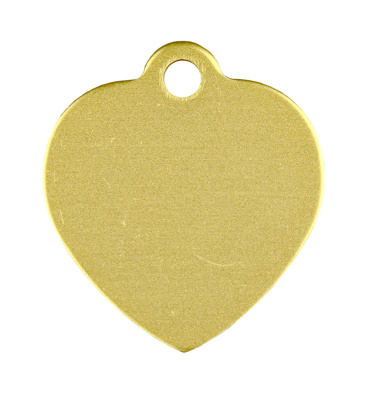 Pet tag aluminium heart gold 2