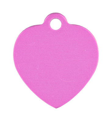 Pet tag aluminium heart pink 2