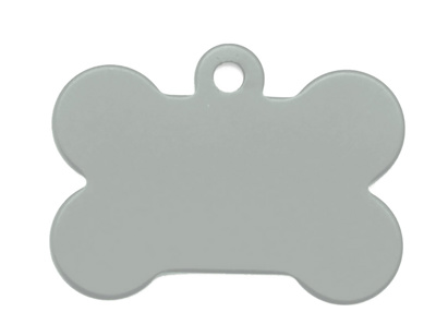 Pet tag aluminium bone silver 25x35 mm 10 pcs