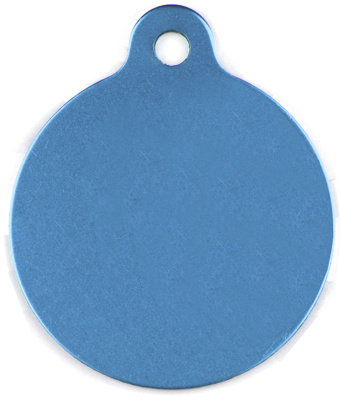 Pet tag aluminium circle light blue 25x25 mm 10 pcs