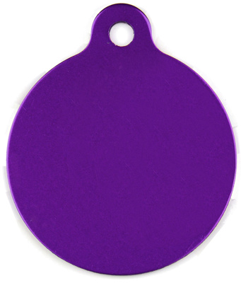 Pet tag aluminium circle purple 25x25 mm 10 pcs