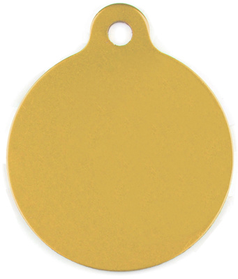 Pet tag aluminium circle gold 