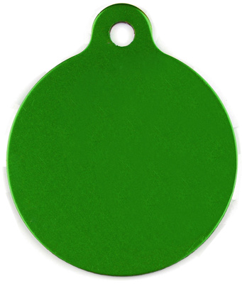 Pet tag aluminium circle green