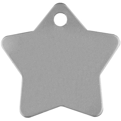 Pet tag aluminium star silver 37x37 mm 10 pcs