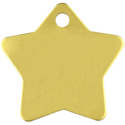 Pet tag aluminium star gold 37