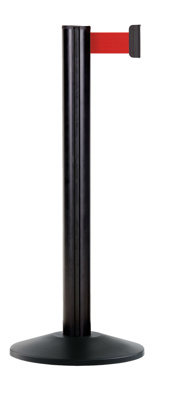 Barrier pole Beltrac Outdoor black red 3,7 m solid rubber base