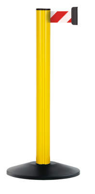 Barrier pole Beltrac Outdoor yellow red/white 3,7 m solid rubber base
