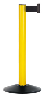 Barrier pole Beltrac Outdoor yellow black 3,7 m solid rubber base