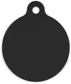 Pet tag aluminium circle black 25x25 mm 10 pcs