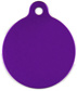 Pet tag aluminium circle purple 38x38 mm 10 pcs