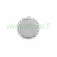 Pet tag LuxLine aluminium circle silver with diamonds 25 mm 1 pcs